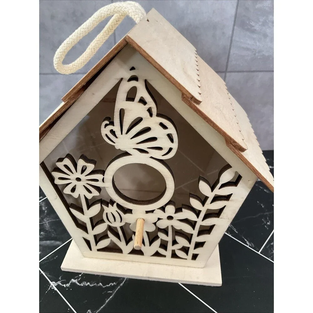 Make market Plywood Birdhouse, Brown, 7” X 6.75” X 4.50”